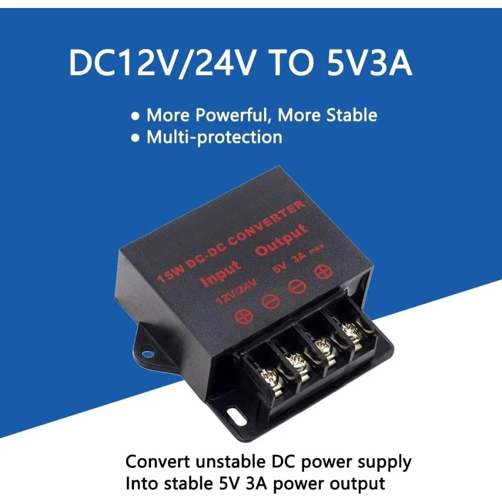 DC/DC Converter 12V 24V Step Down To 5V Regulator Regulated Power Supplies Transformer Converter For Car Truck RV Electronics Oasis Select