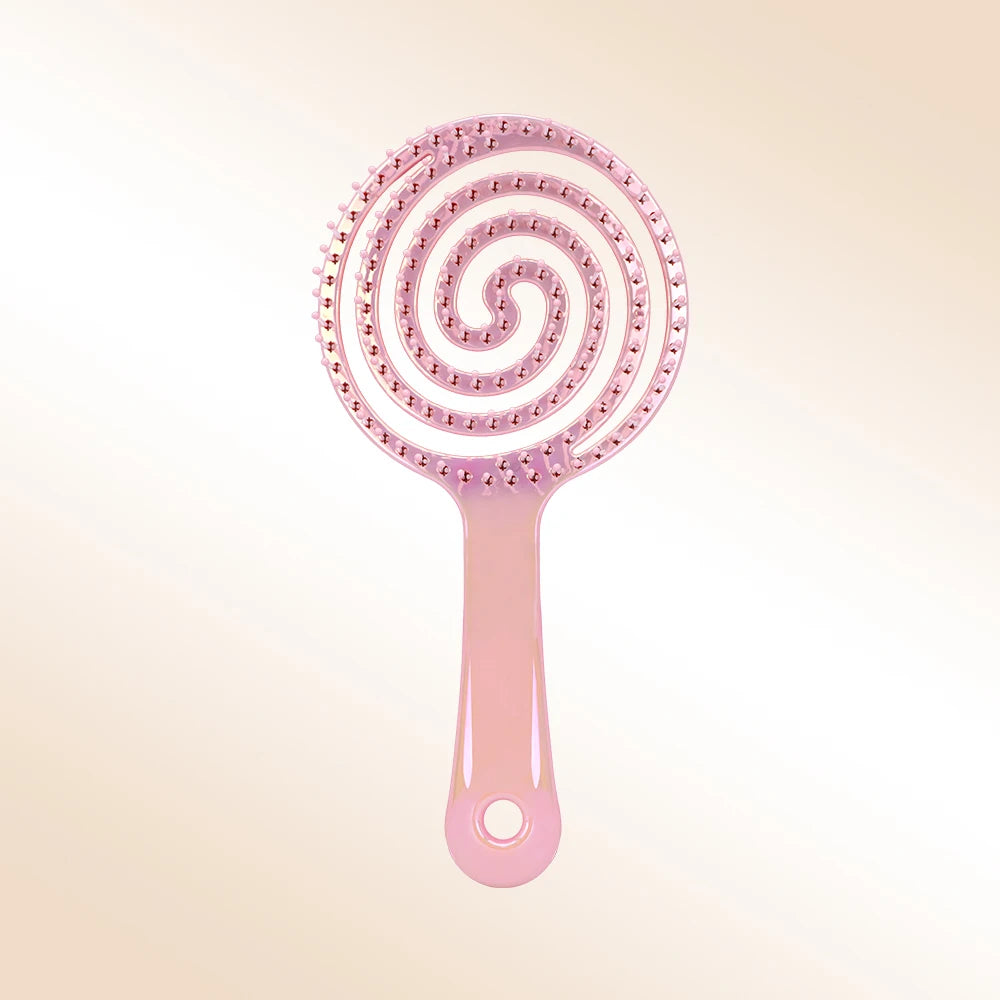 Round Hollow Hair Brush – Detangling, Volume & Scalp Massage Hair Styling Brush Oasis Select S033-pink