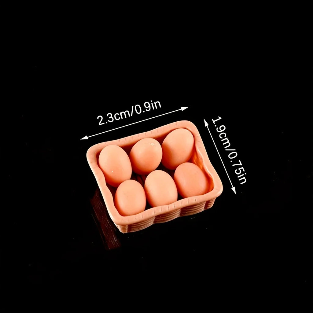Miniature egg carton simulation decoration 1:12 dollhouse kitchen accessories shooting scene props, decorative ornaments Oasis Select