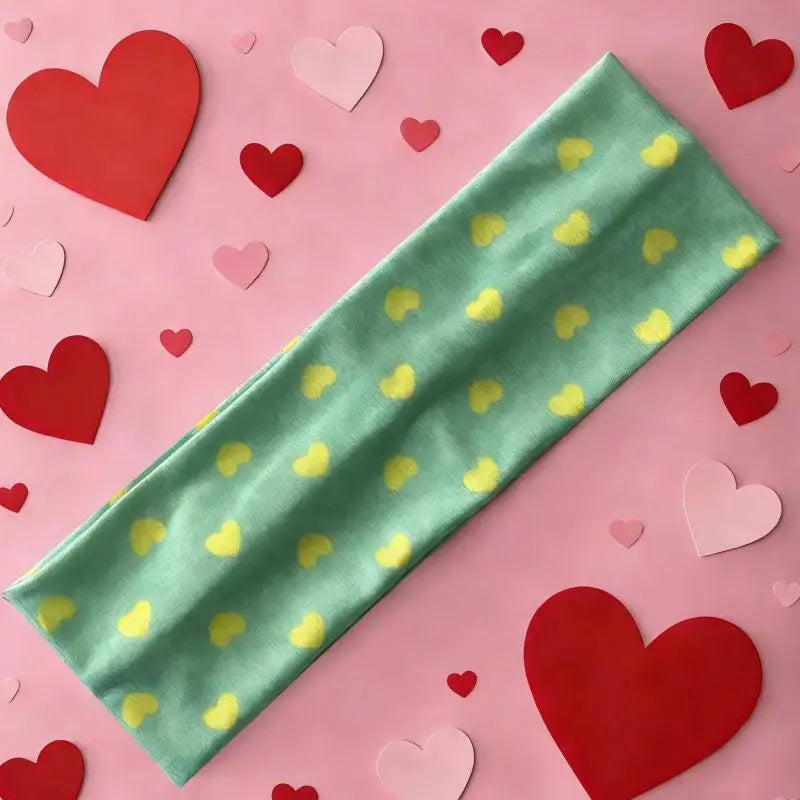 New Love Printed Valentine's Day Hair Bands Korean Sweet Girl Accessories Hair Bands Hundred Fitness Yoga Sports Headdress Oasis Select Green