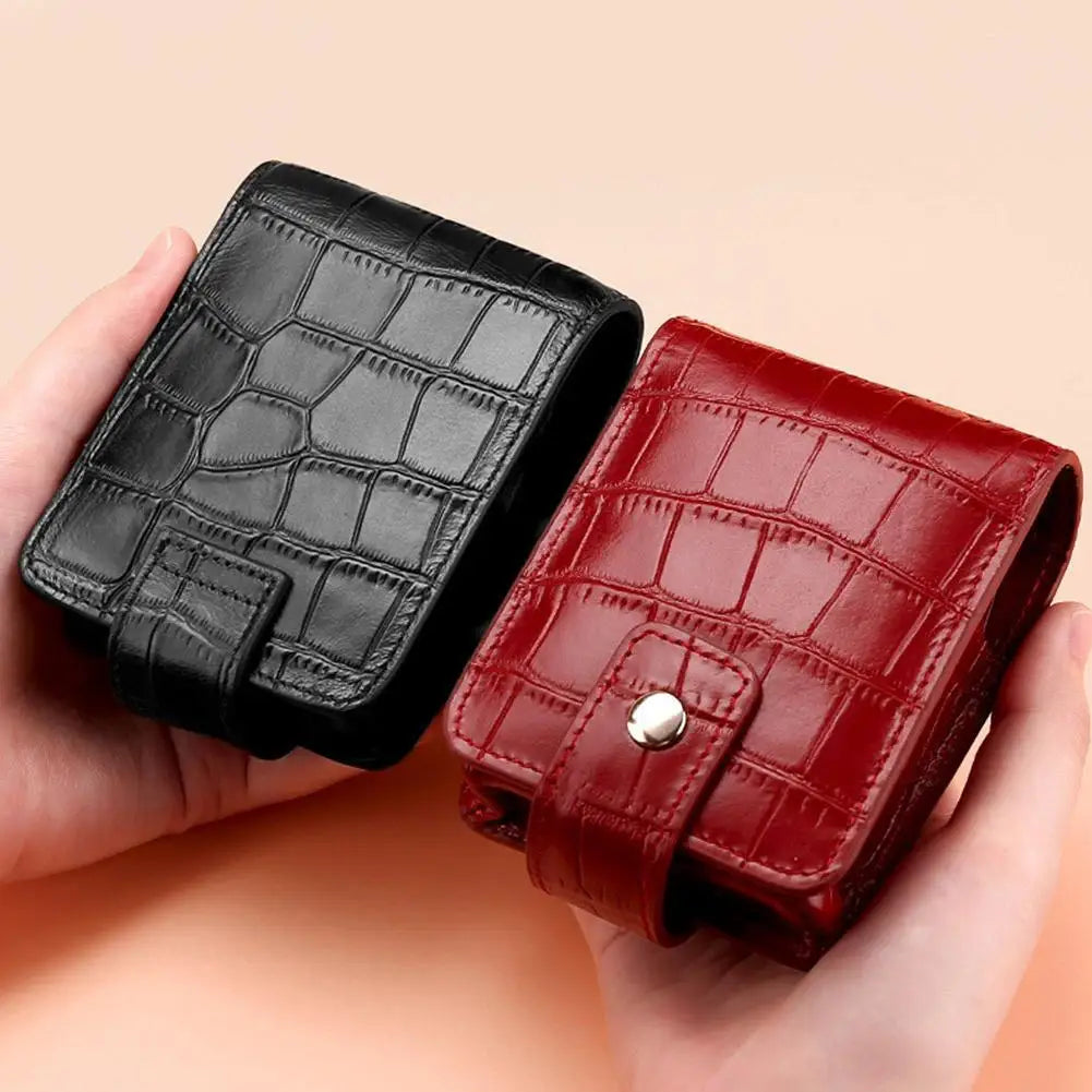 PU Leather Lipstick Bag with Mirror – Travel Makeup Organizer