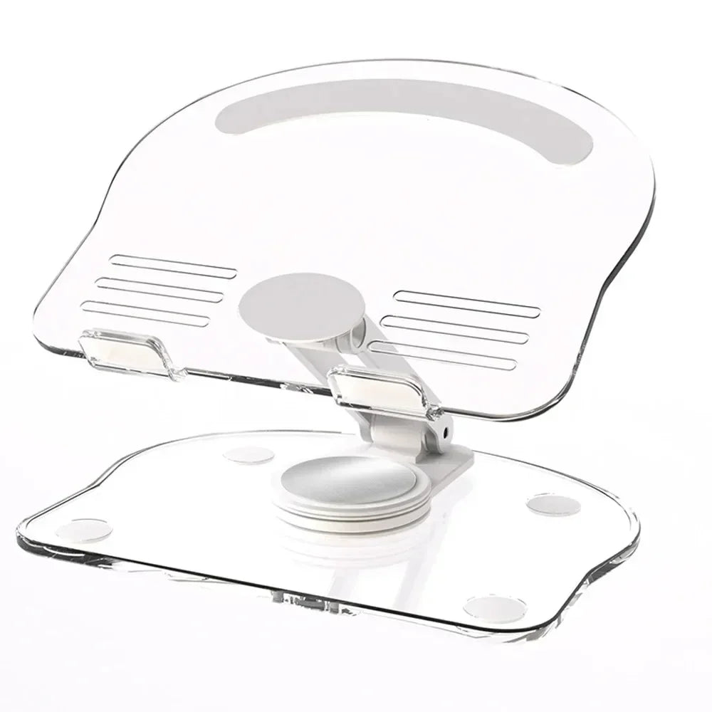 Universal Foldable Mobile Phone Holder 360 Degree Rotating Swivel Tablet Riser Anti Slip Height Adjustable for iPad/iPhone Stand Oasis Select white