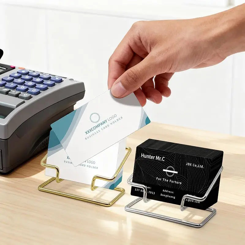 Metal Desktop Business Card Holder & Sign Display Stand