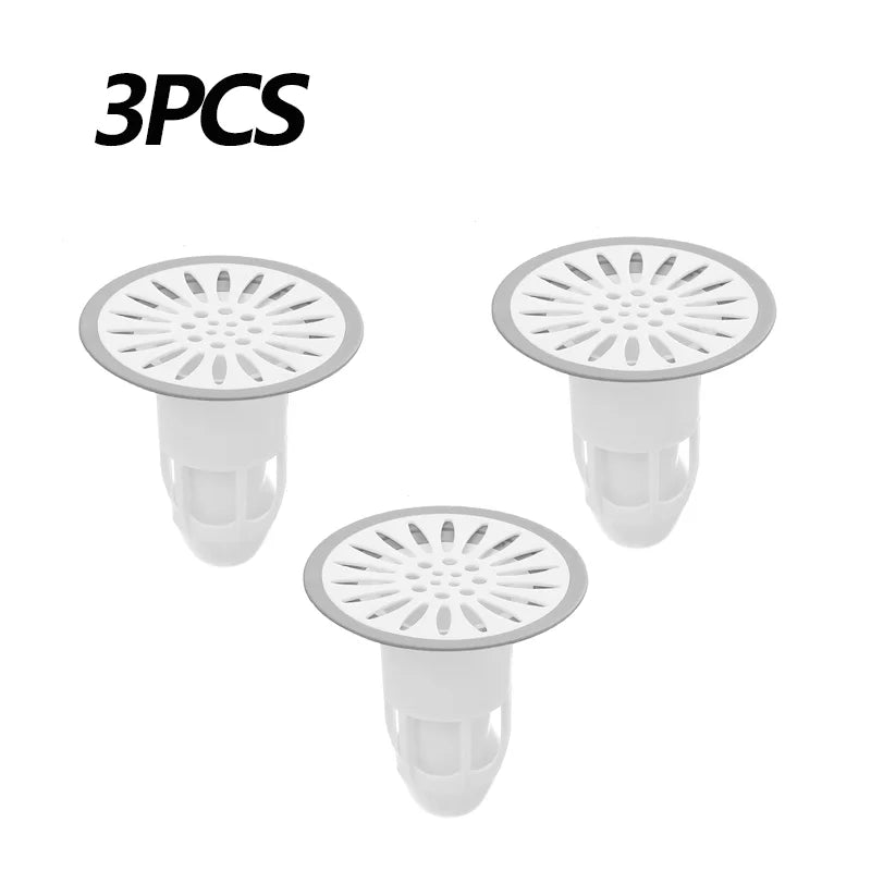 floor drain deodorizer sewer deodorizer gag catcher bathroom sewer filter anti-bug cockroach bathroom toilet sealing plug cover Oasis Select White 3PCS