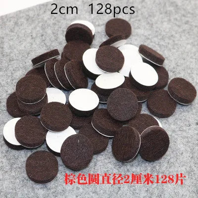 18-128 PCS Felt Chair Leg Pads 5mm Thick Floor Scratch Protector Mat Mute Non-slip Self Adhesive DIY Furniture Accessories Oasis Select Brown Round 2cm