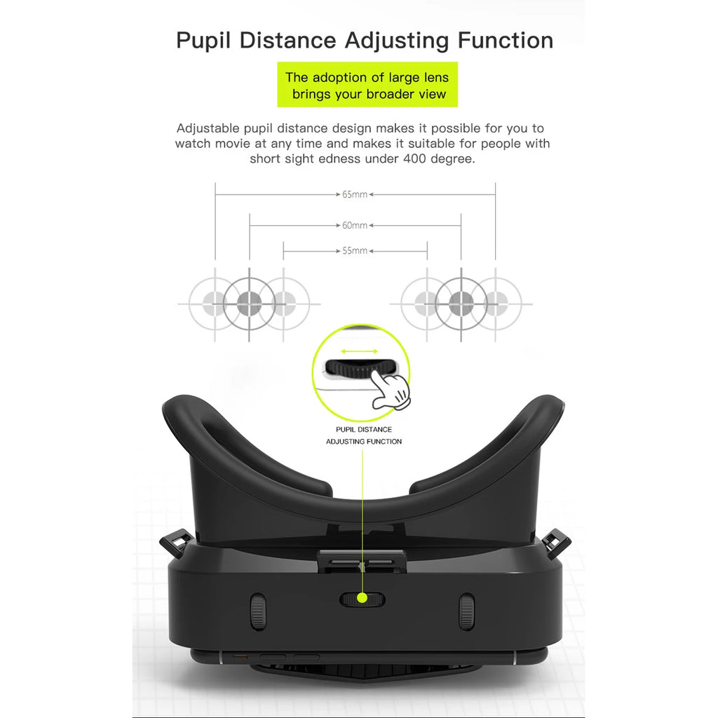 Shinecon 3D VR Headset Glasses for iPhone & Android | 110°–120° FOV