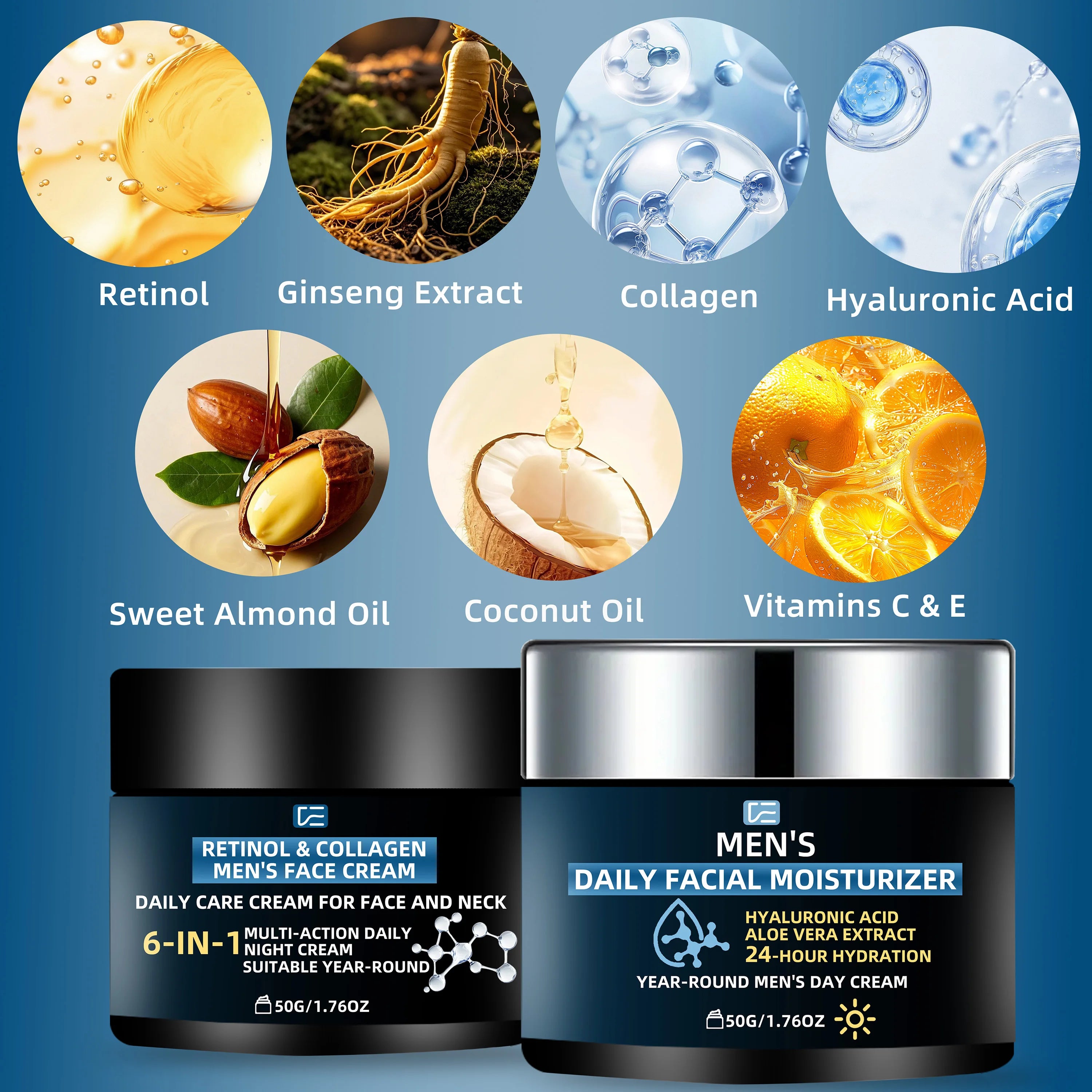 veérenae Men's Day & Night Moisturizing Cream Set | 2pcs
