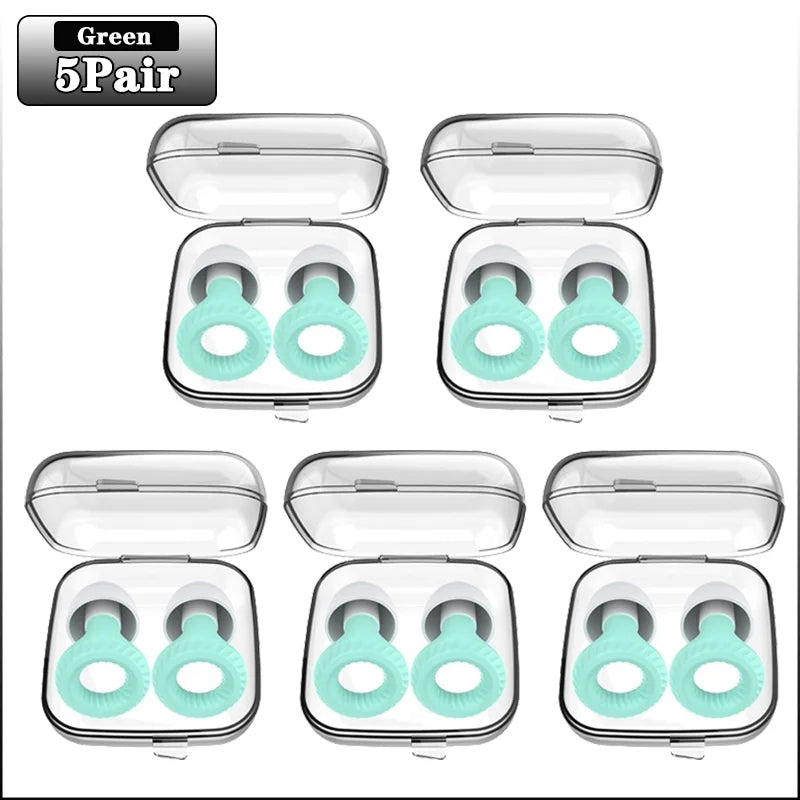 20Pairs Soundproof Silicone Sleep Anti-sound Earplugs Sleep Sleep Special Anti-noise Learning Ear Plugs Noise Cancelling Earplug Oasis Select Green-5Pairs