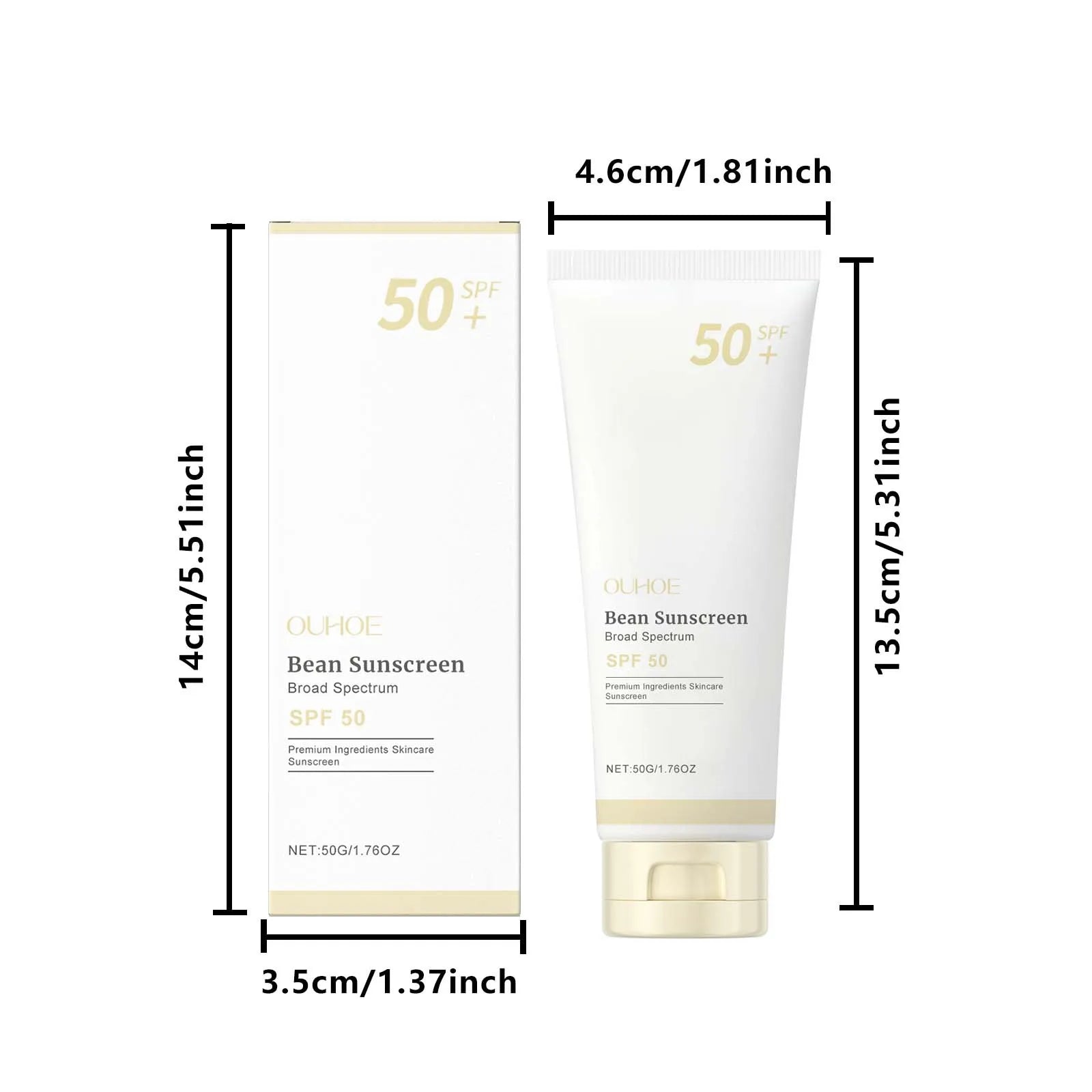 SPF 50+ Mild Moisturizing Sunscreen Soothe Cool Sunblock UVA/UVB Brighten Anti Oxidate Sun Prevent Sunburn Moisturize Sunscreen Oasis Select 50g boxed