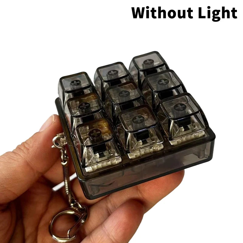 4/9 Keys Mechanical Keyboard Axis Tester LED Keyboard Key Toy Stress Relief DIY Button Keycap Fidget Keychain Toys Gift Oasis Select A6
