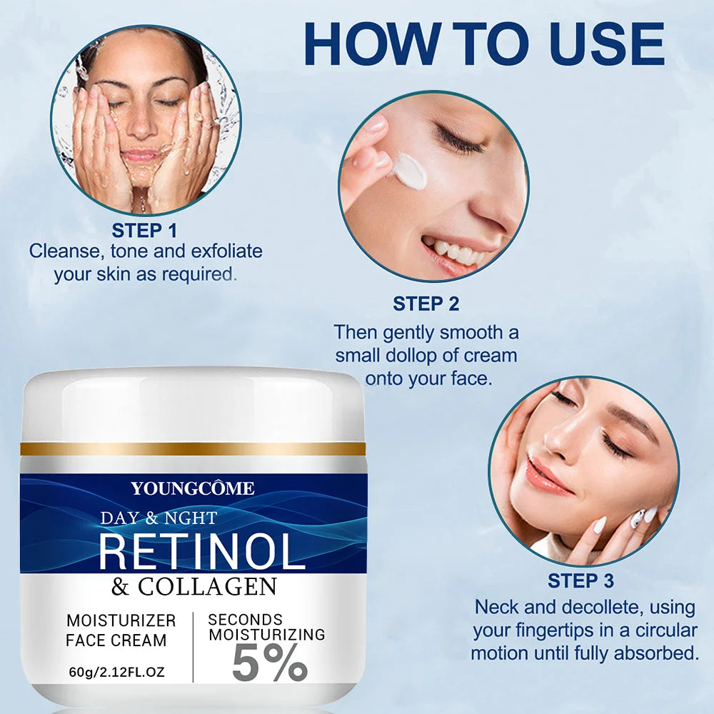 Retinol Collagen Hyaluronic Acid Face Cream Revitalizing Firming Lifting Moisturizer Hydrating Plump Fine Lines Night Cream Oasis Select