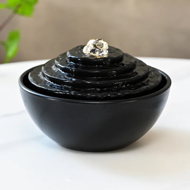 Compact Minimalist Waterfall Fountain Indoor Living Room Desktop Circulating Water Decor Office Landscape Waterfall Accessory Oasis Select