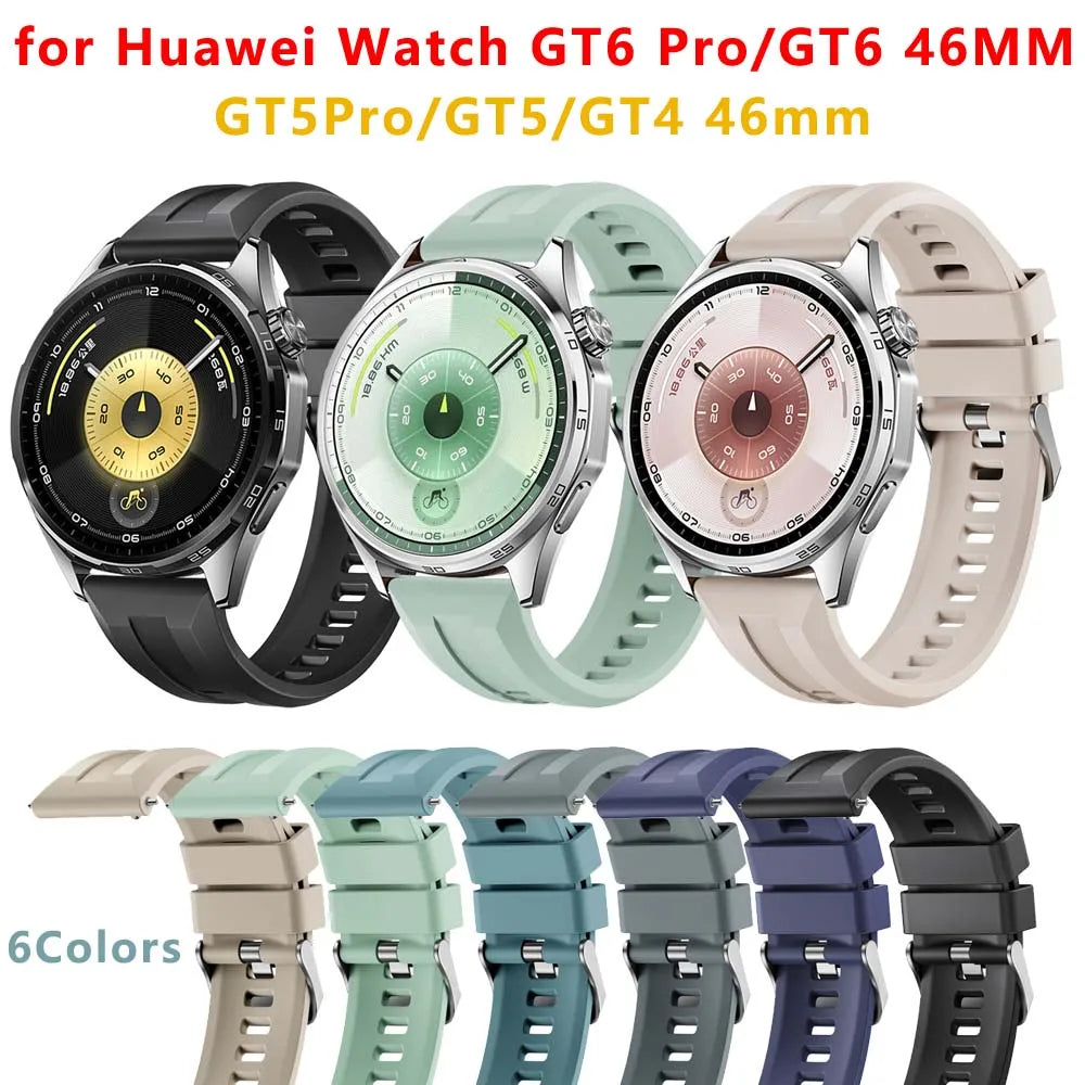 22mm Silicone Watch Strap for Huawei GT6/GT5/GT4 46mm Smartwatch Band Oasis Select