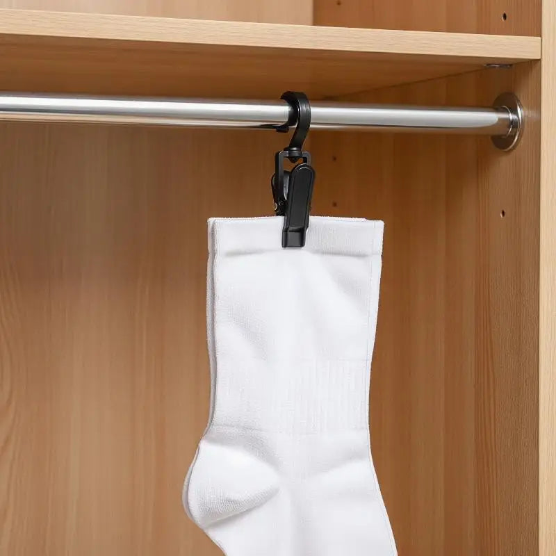 5 Pack Durable Plastic Hanging Clips 360 Degree Swivel Hooks Non Slip for Closet Hat Scarf Sock Small Item Storage Oasis Select
