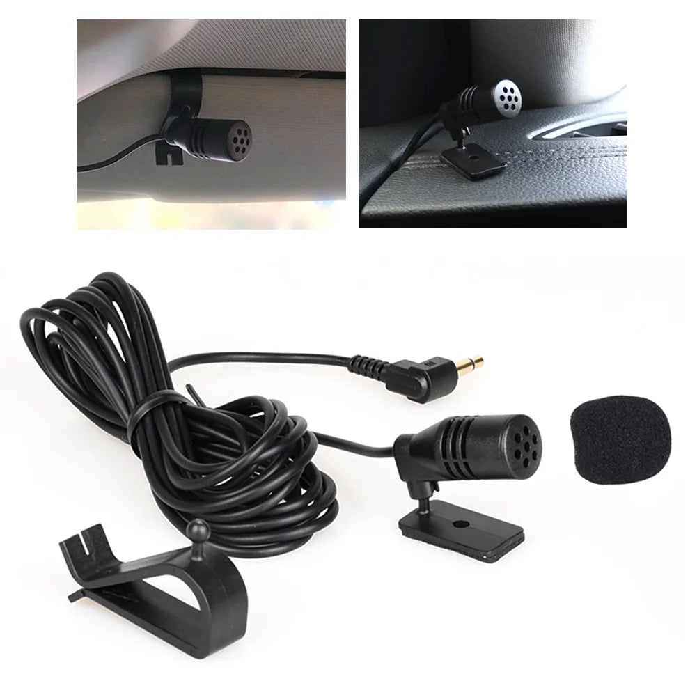 Car Audio Microphone 3.5mm Wired Clip Mic for DVD Radio – 3m