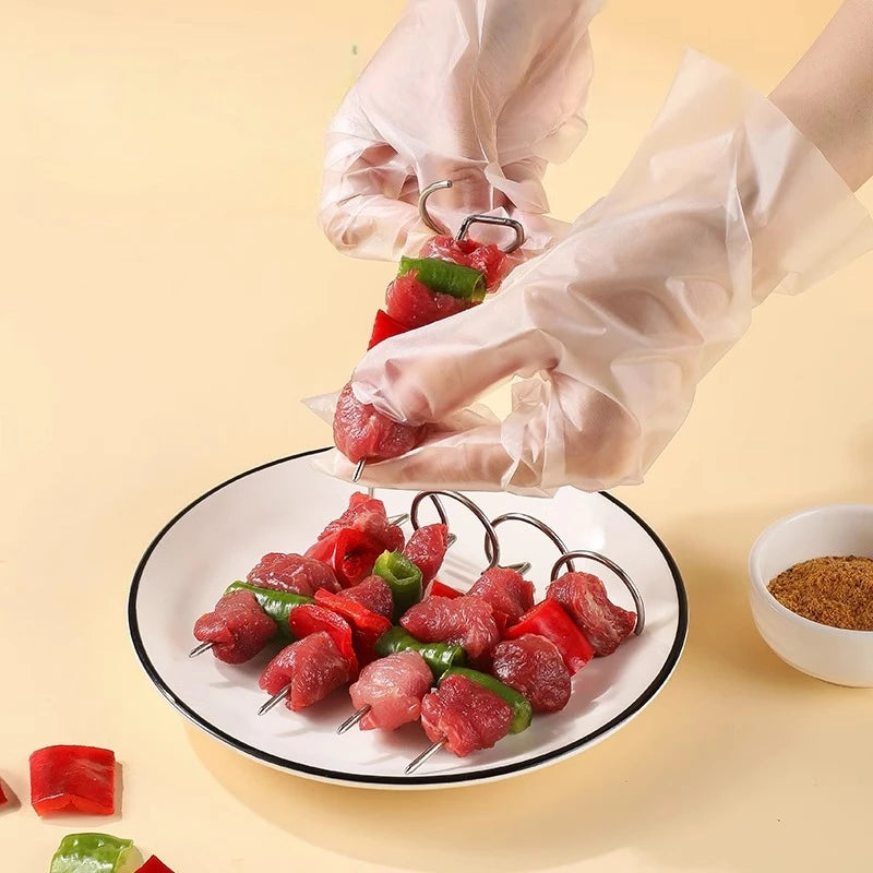 10/5pcs Multifunctional 304 Stainless Steel Barbecue Skewers Air Fryer Oven Vertical Baking Needle Reusable Food Grade Material Oasis Select