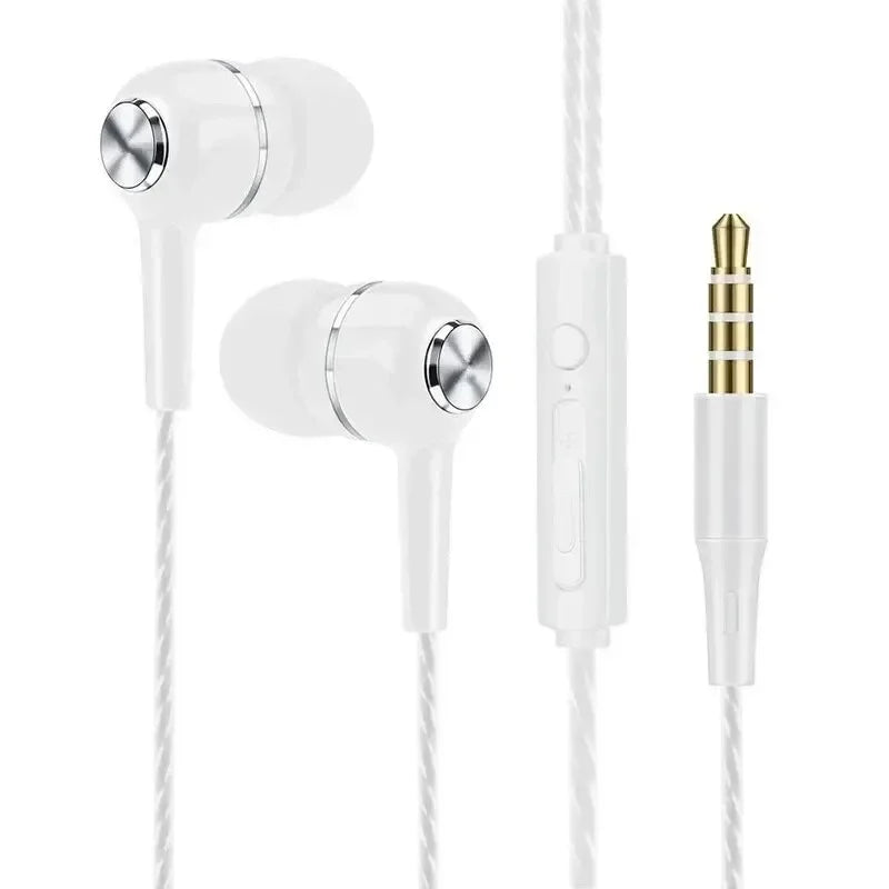 3.5mm Wired Headphones In Ear Headset Wired Earphones with Microphone Bass HiFi Stereo Earbuds Sports In-line Control For Phones Oasis Select