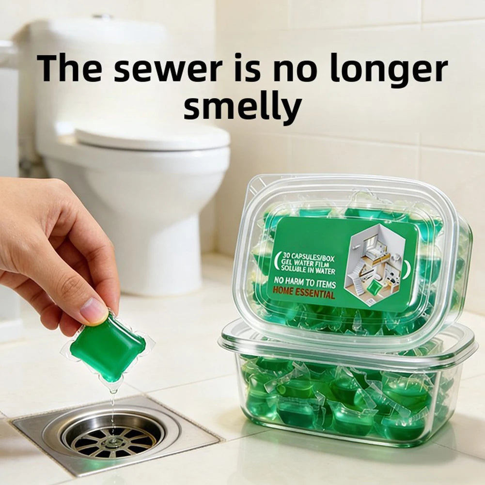 Drain Gel Odor Eliminator – Sink & Sewer Deodorizer Pods