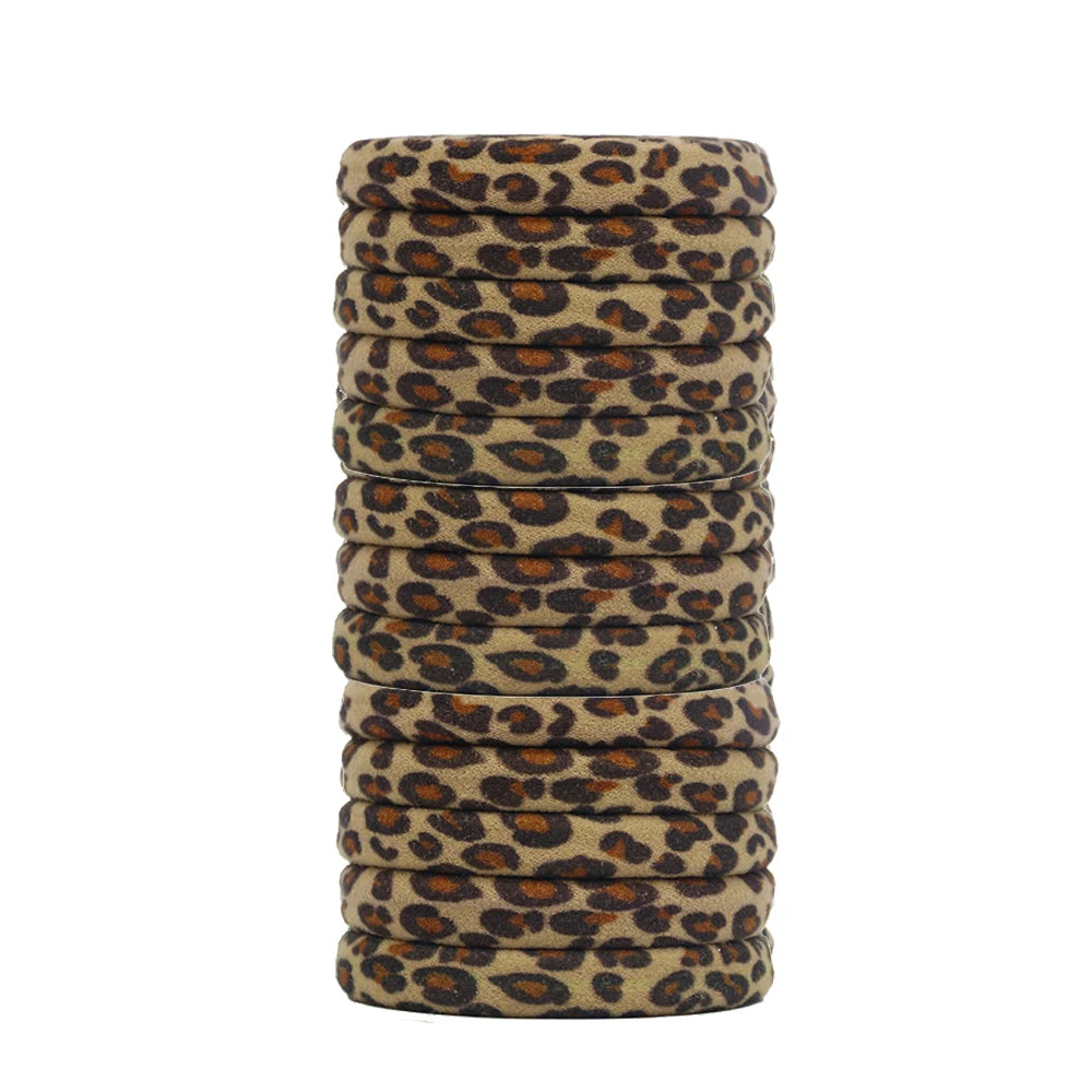 50pcs Seamless Elastic Hair Ties No Damage Ponytail Holders Leopard Animal Print Bands for Women Girls Thin Thick Hair Accessory Oasis Select A