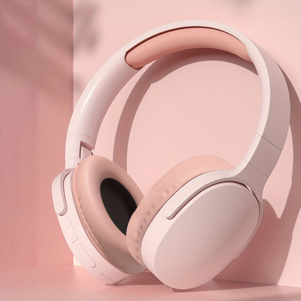 Wireless Bluetooth Earphone Stereo Hifi Headset Super Long Battery Life Game Earbuds Over-ear Wireless Headphones Blutooth Oasis Select Pink