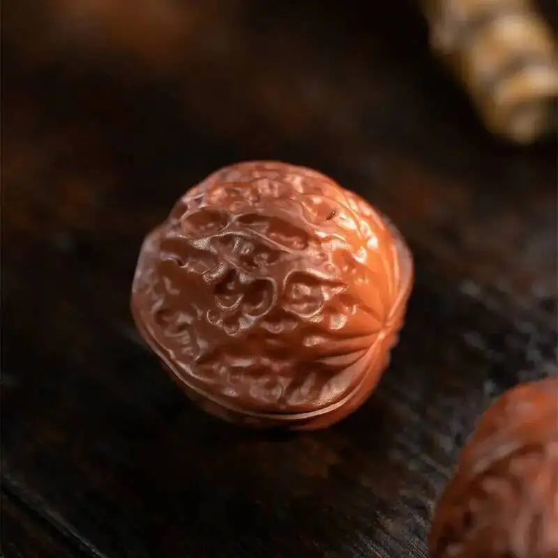 Zisha Tea Pet Walnut Small Ornament Cultural Plaything Playing Walnut Wealth-attracting Sculpture Tea Play Oasis Select