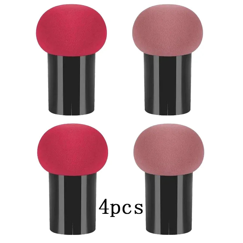 Mushroom Head Makeup Sponge Dry Wet Dual-use Cosmetic Powder Puff with Handle Case Professional Foundation Creams Beauty Tools Oasis Select 4pcs MIX 3