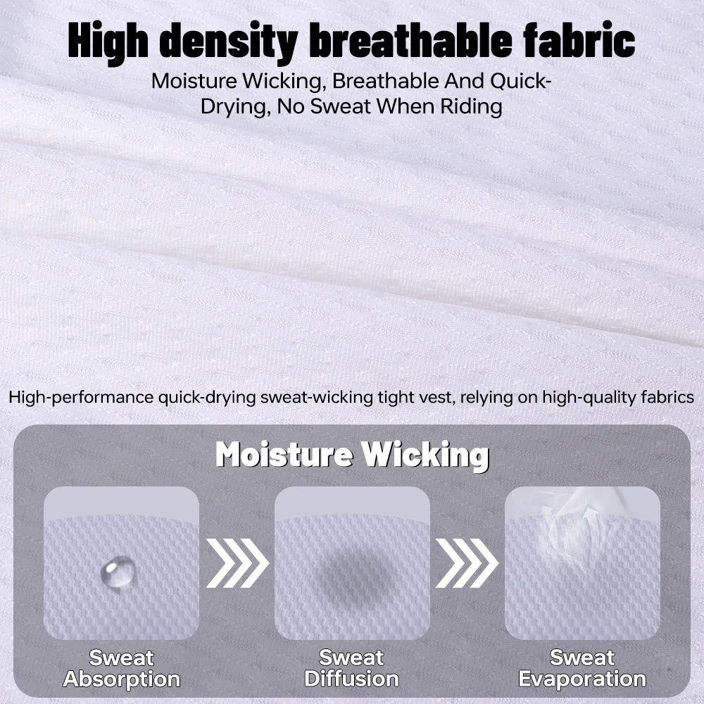 X-TIGER Men Cycling Undershirt Sports Quick Dry Cycling Base Layer Vest High Elastici Breathable Sleeveless Road Bike Undershirt Oasis Select