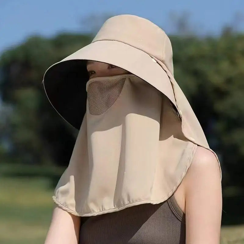 Wide Brim Sunscreen Fisherman Hat for Women Men Outdoor Lightweight UV Protection Sun Hat Breathable Summer Beach Accessory Oasis Select Khaki