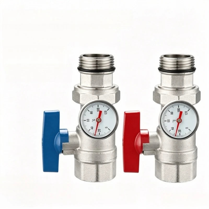 Ball Valve Floor Drain Separator, Equipped with Pressure Gauge Inlet and Outlet Male and Female Metal Wire Filter Tubes Oasis Select