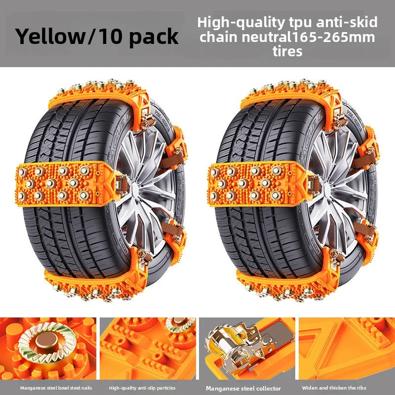 Universal All-Terrain Snow Traction Chains for SUVs, Cars, and Off-Road Vehicles Without Tire Damage Oasis Select installation package