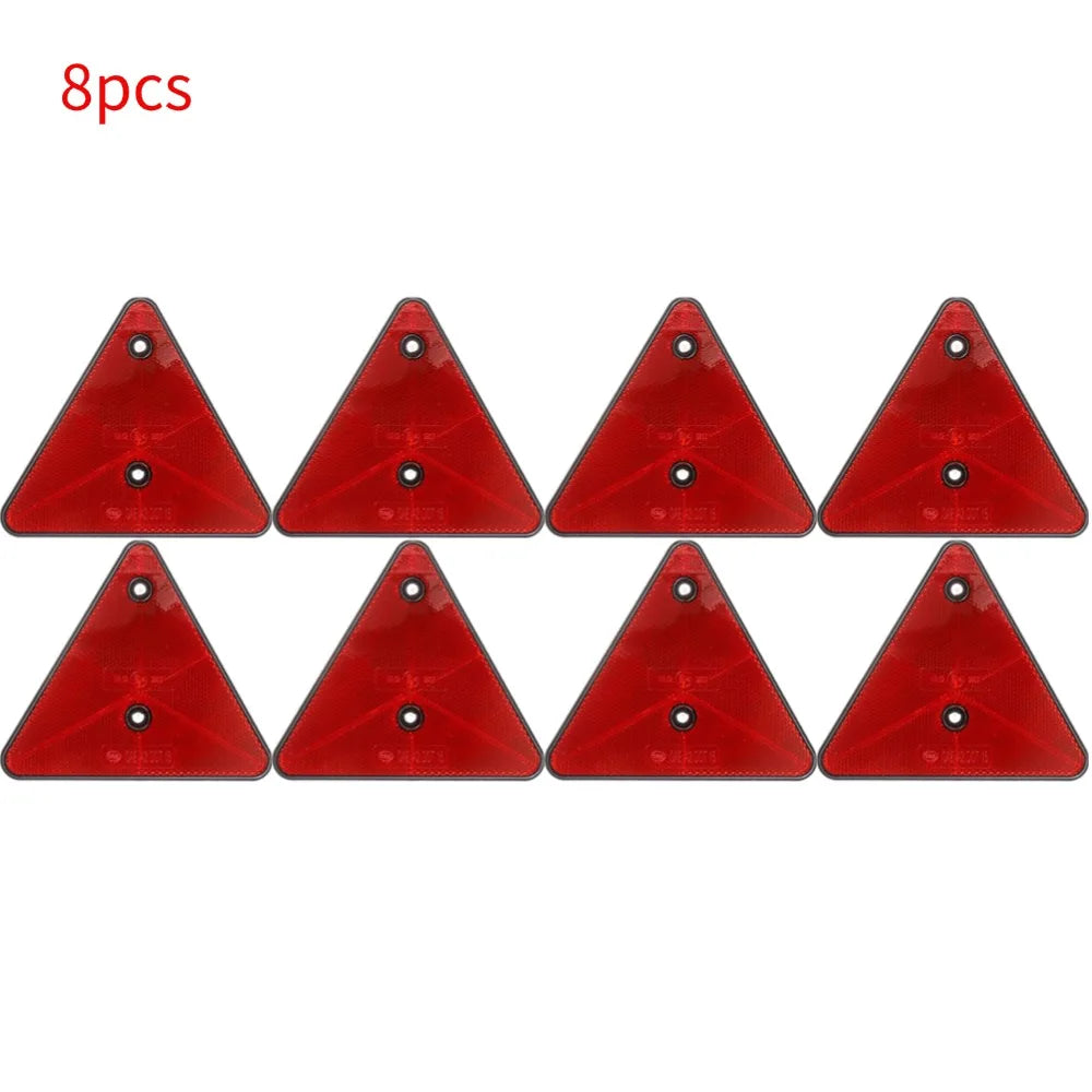 Red Triangle Reflectors Rear Reflectors Safety Warning For Trailer Bike Motorcycle Truck Boat Car Accessories Oasis Select 8pcs