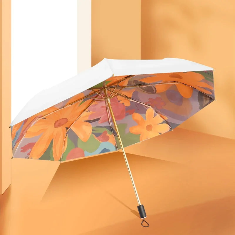 Dual Purpose UV Protection Umbrella Folding Sun Protection Umbrella Upf50+ Double Retro Sunshade Oasis Select