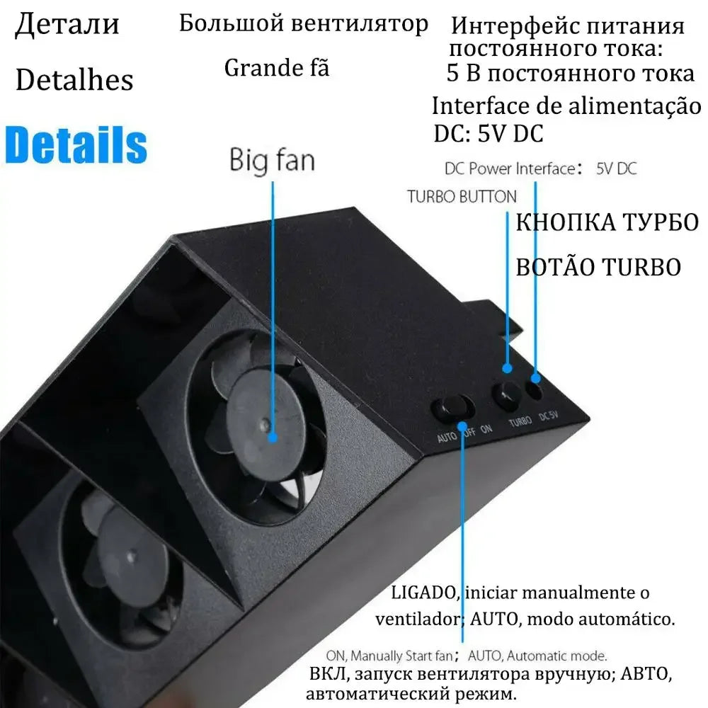 PS4 / PS4 Pro / PS4 Slim Cooling Fan Stand & Console Holder