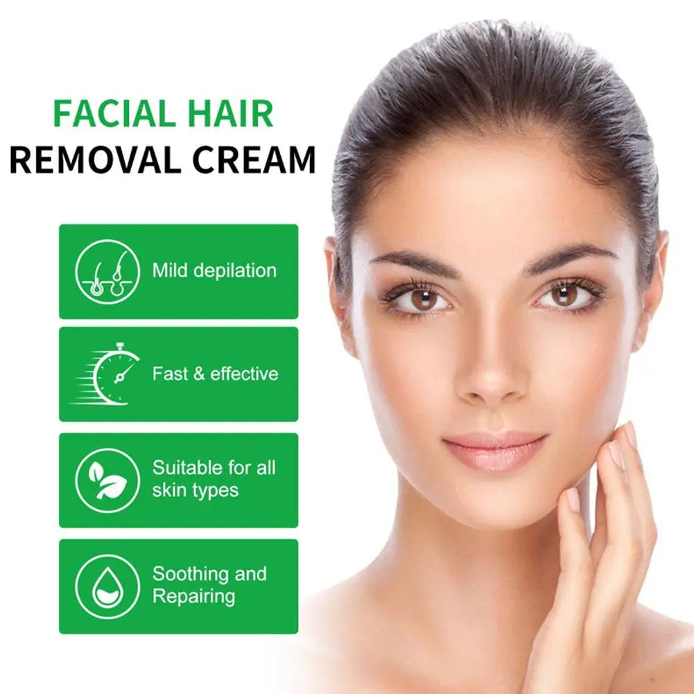 Facial Hair Removal Cream – Upper Lip & Chin with Aloe Facial Depilatory Cream Oasis Select