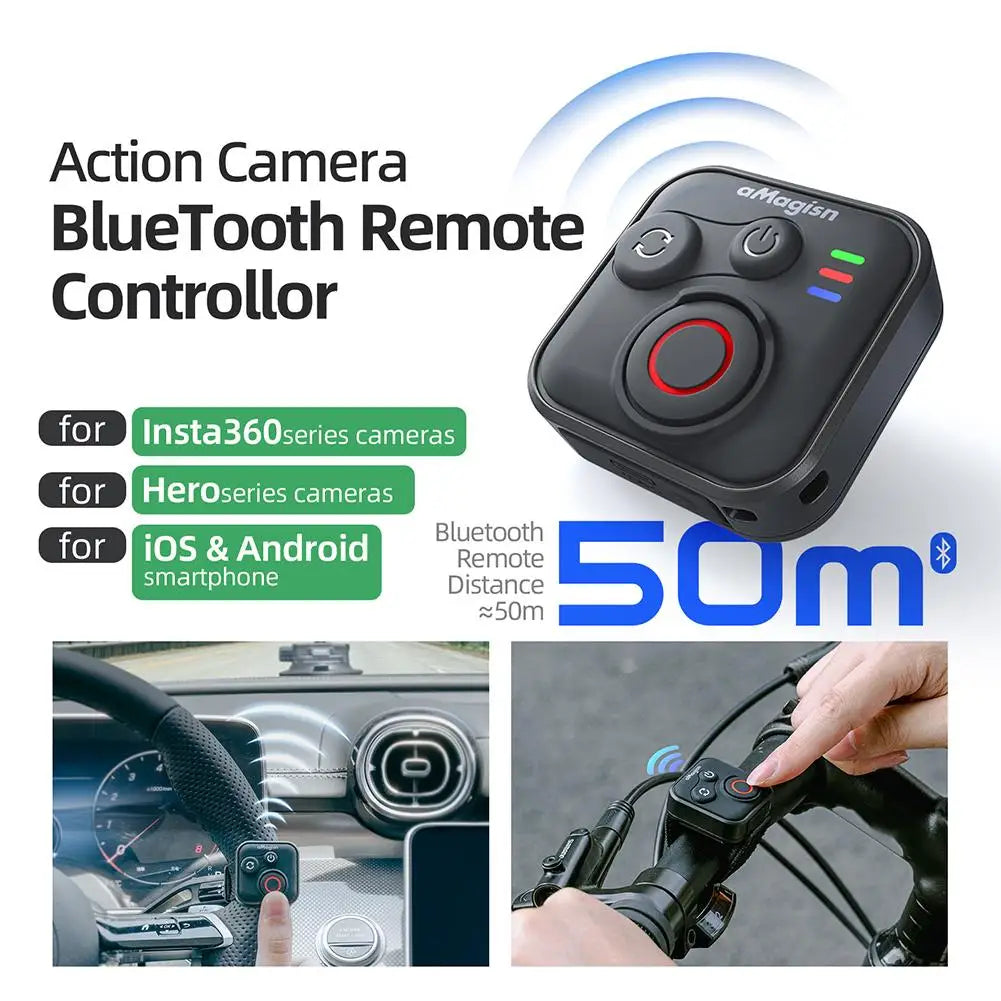 Bluetooth Remote for Insta360 – 50m Range, iOS & Android