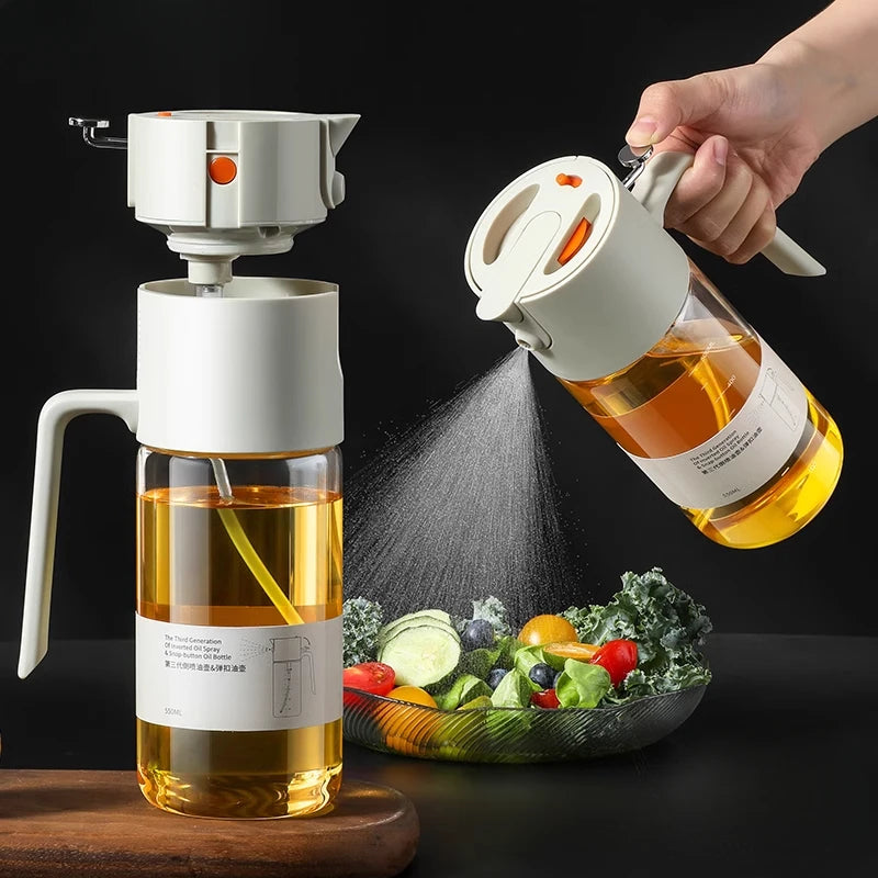 New Upgraded Glass Oil Spray Bottle Spray Pour One Atomized Kitchen Household Leakproof Oil Can Spray Bottle Oasis Select