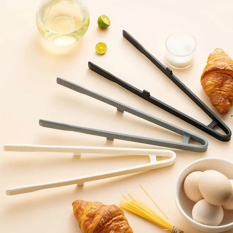 Silicone Grill Tongs Non-Stick Food Bread Clip Heat Resistant BBQ Salad Cooking Serving Clamp Steak Pasta Clip For Kitchen Oasis Select