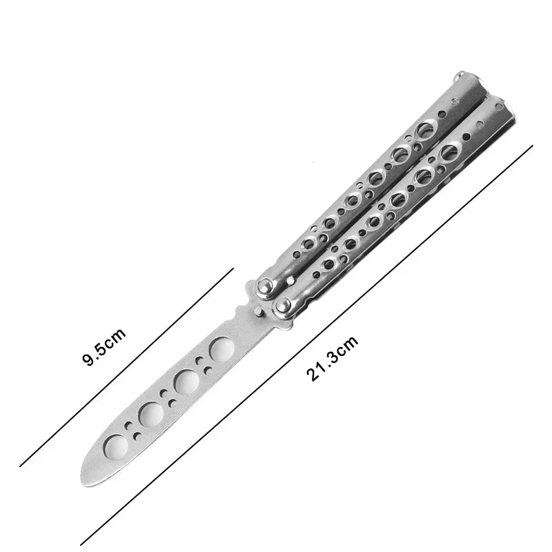 SLADE Butterfly Knife Trainer – Safe Stainless Steel Practice Tool Butterfly Knife Trainer Oasis Select GZ248-White(A)