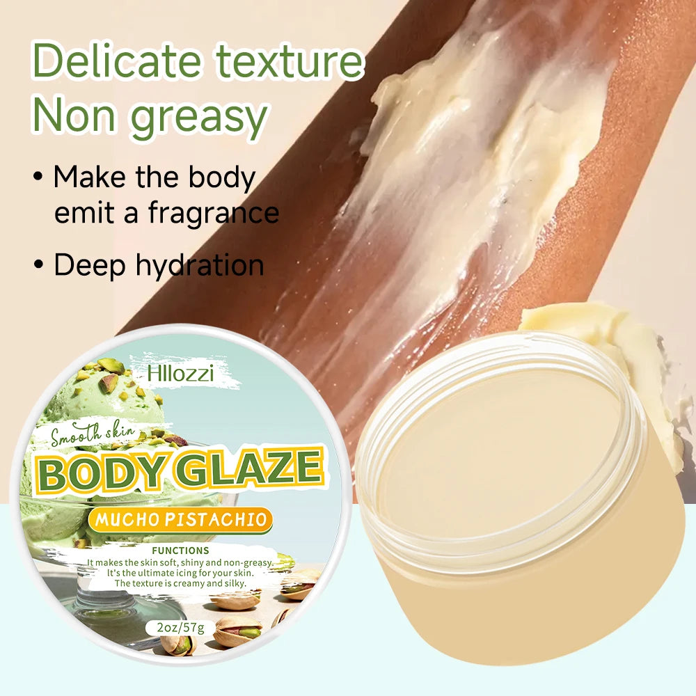 Pistachio body oil and glaze set includes a Roller oil for moisturizing and hydrating dry skin. Oasis Select