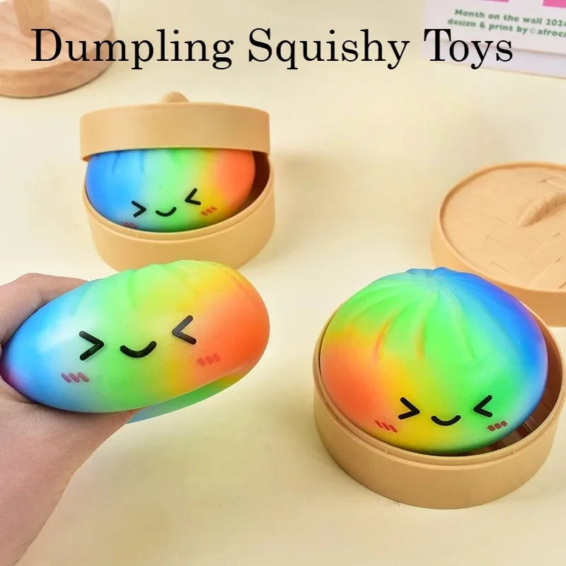 Glitter Dumpling Squishy Toy – Slow Rebound TPR Fidget Bao Bun