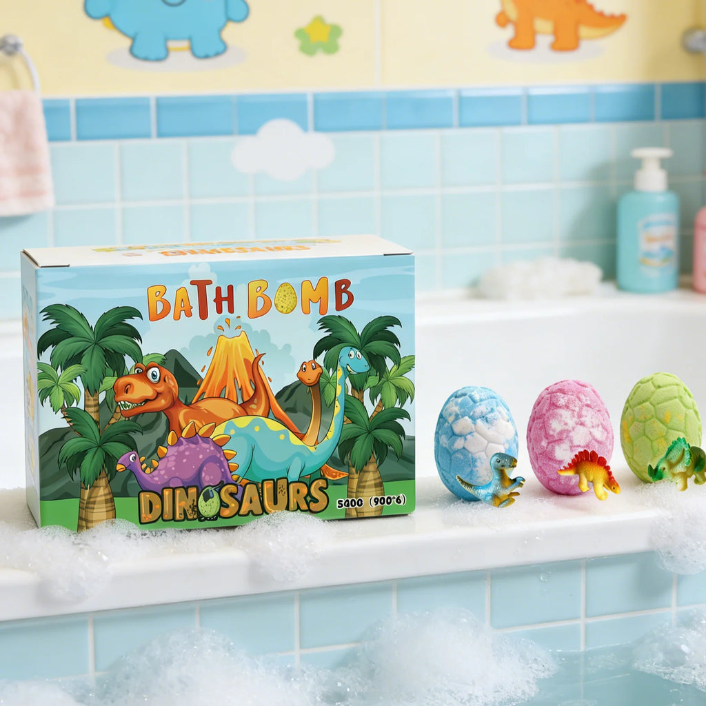 Dinosaur Egg Bath Bombs with Surprise Toys – 6-Pack Kids Gift Kids Bath Bomb Set Oasis Select