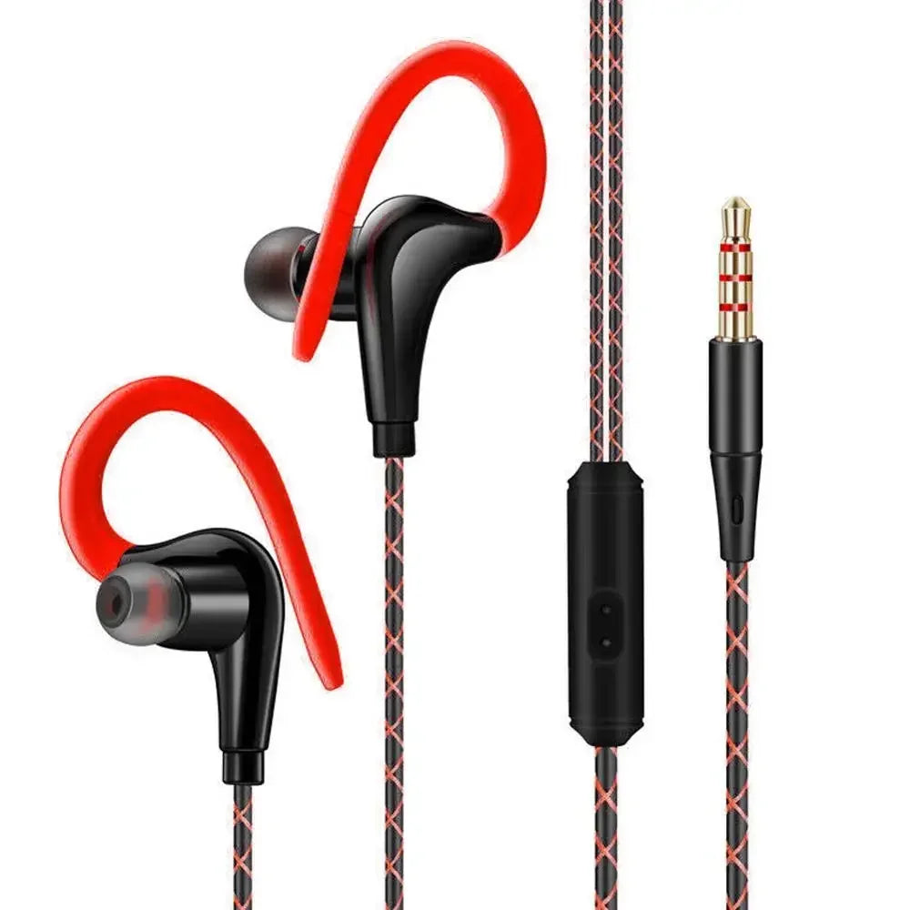 Fanmuran Wired Sport Earphones Waterproof Ear Hook Earbuds 3.5mm