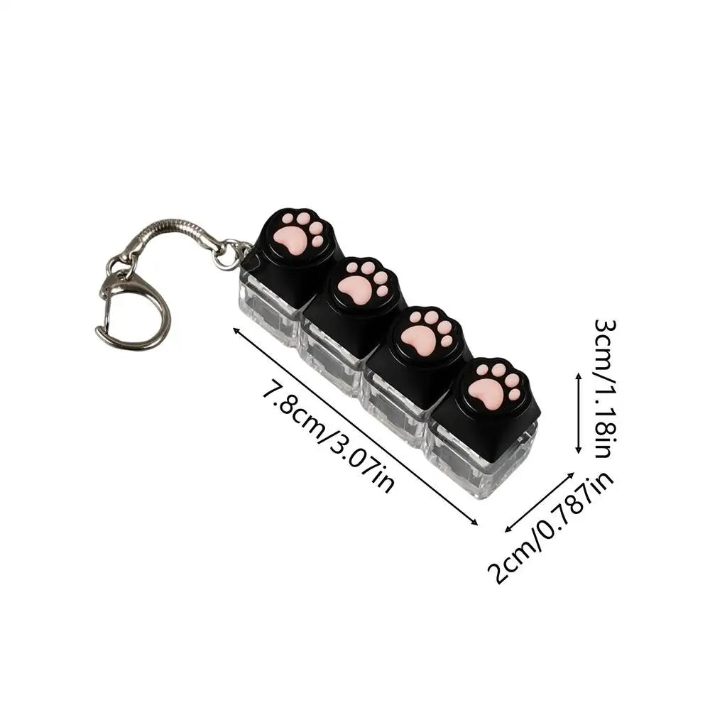LED Keyboard Keychain Fidget Toys Crystal Clicker Sensory Toy for Stress Relief Keyboard Keychain Fidget Gadget for Adults Kids Oasis Select Black