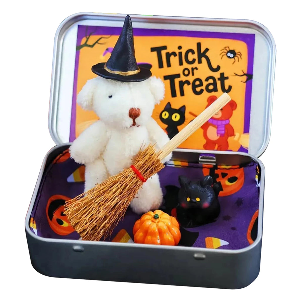 Halloween Witch Teddy Bear in a Box | Spooky Collectible Gift