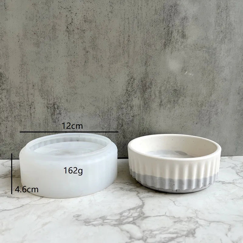 Stripe Flowerpot Silicone Mold DIY Succulent Plant Large Flower Pot Plaster Concrete Storage Box Epoxy Resin Molds Home Decor Oasis Select Flowerpot Mold S