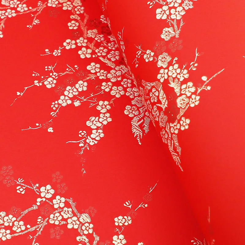 Ribbon Flower Knot Colorful Exquisite Gift Box Beaded Wrapping Paper Hot Stamping Gift Wrapping Paper For Gift Packaging Oasis Select plum blossom