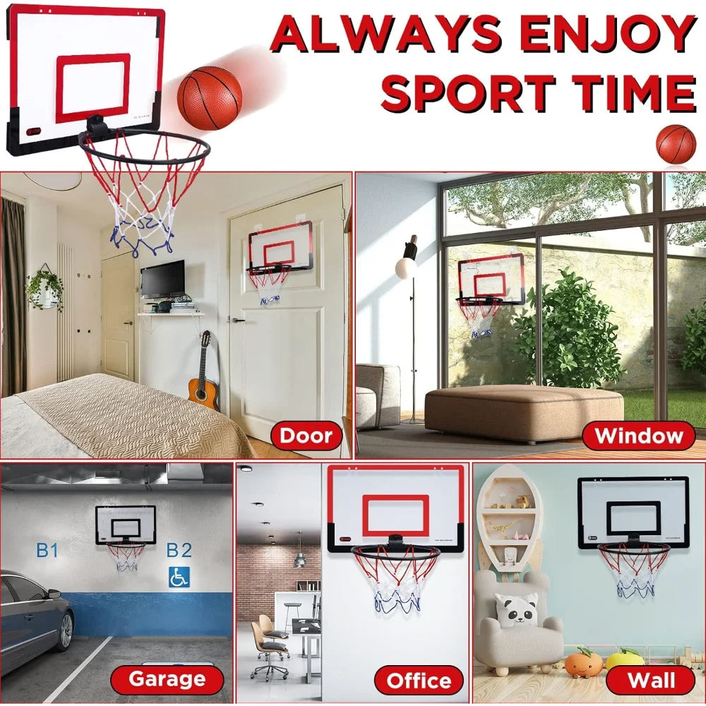 Mini Basketball Hoop for Desk No-Drill Wall Mount Foldable Stress Relief Game for Office & Bedroom Oasis Select