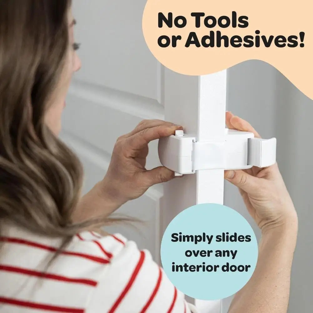 Snap-On Child Safety Door Lock – No Adhesive, Tool-Free