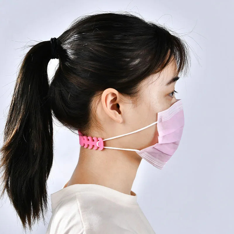 10pcs Mask Holder Adjustable Anti-slip Silicone Mask Strap Buckle Ear Grips Extension Hooks Face Mask Ear Protection Artifact Oasis Select