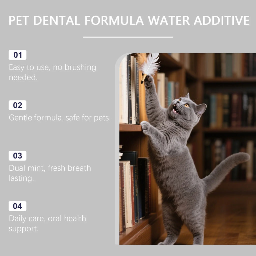 Pet Dental Care Liquid Reduces Plaque & Tartar Clean Dental Plaque Breath Freshener for Dogs Cats Eliminate Bad Breath Oral Care Oasis Select